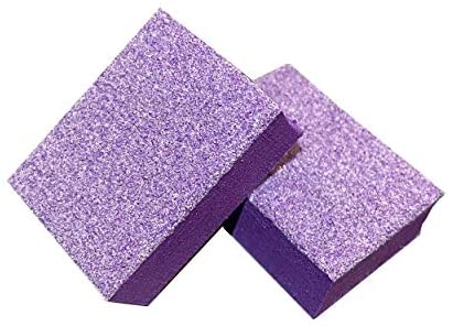 PrettyClaw | 40pc Mini Disposable Nail Buffer Blocks 80/80 White Grit Purple Buffing Sanding Nail File 2 Sided
