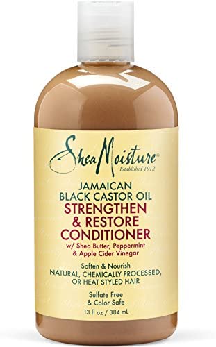 Shea Moisture Strengthen Grow & Restore Combo Bundle, Includes - 16.3 Ounce Jamaican Black Castor Oil Shampoo | 16 Ounce Leave-In Conditioner | 13 Ounce Conditioner | 12 Ounce Treatment Masque