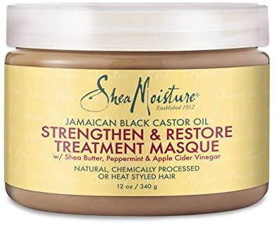 Shea Moisture Strengthen Grow & Restore Combo Bundle, Includes - 16.3 Ounce Jamaican Black Castor Oil Shampoo | 16 Ounce Leave-In Conditioner | 13 Ounce Conditioner | 12 Ounce Treatment Masque