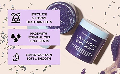 Brooklyn Botany Lavender Oil Body Scrub and Face Scrub – Moisturizing and Exfoliating Body Scrub