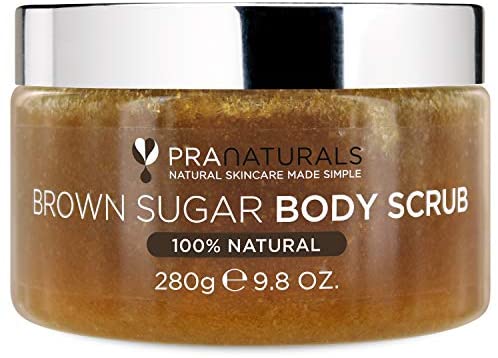 PraNaturals Brown Sugar Body Scrub - Natural Exfoliating Body Scrub - Gently Removes Dead, Dry