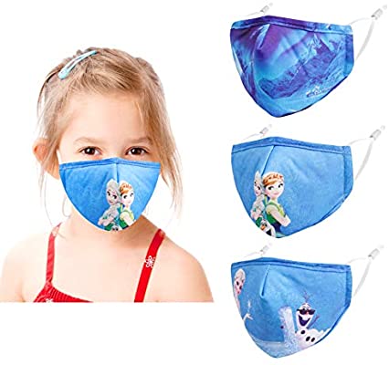 Alldriey Kids Reusable Breathable Washable Face Mask with Adjustable Ear Loops for Girl Boy Children Gift