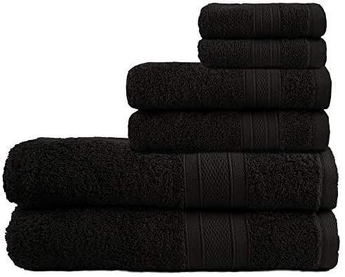 TRIDENT Soft and Plush, 100% Cotton, Highly Absorbent, Bathroom Towels, Super Soft, 6 Piece Towel Set (2 Bath Towels, 2 Hand Towels, 2 Washcloths), 500 GSM