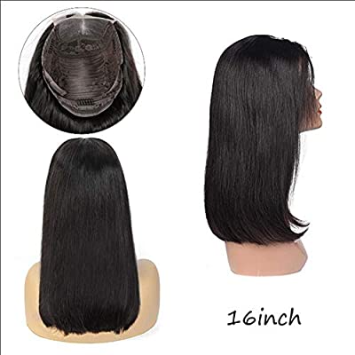 Brazilian Virgin Short Straight Bob Lace Front Wigs Human Hair Pre Plucked with Baby Hair 150% Density 4x4 Short Bob Wigs for Black Women