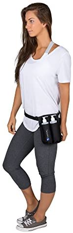 EARTHLITE Massage Bottle Holster Double Kit - Incl. 2 Bottles & Heavy Duty, Adjustable Double Holster for Massage Oil & Massage Lotion (2x 8oz) , Black