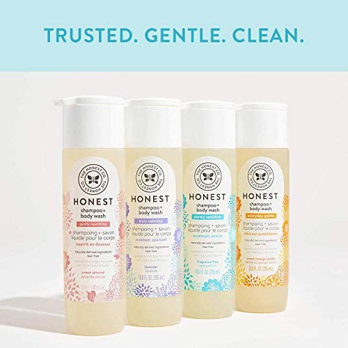 The Honest Company Perfectly Gentle Sweet Orange Vanilla Shampoo + Body Wash, Tear-Free Baby Shampoo with Naturally Derived Ingredients, Sulfate- & Paraben-Free Baby Bath, 10.0 Fl Ounces