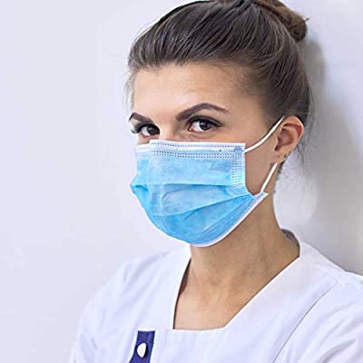 TCP Global Salon World Safety - Face Masks 10 Boxes (500 Masks) Breathable Disposable Protective PPE with Nose Clip and Ear Loops