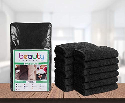 Beauty Threadz Salon Towels, 16 x 27 Inches Highly Absorbent Towels for Hand, Gym, Beauty, Hair, Spa, and Home Hair Care
