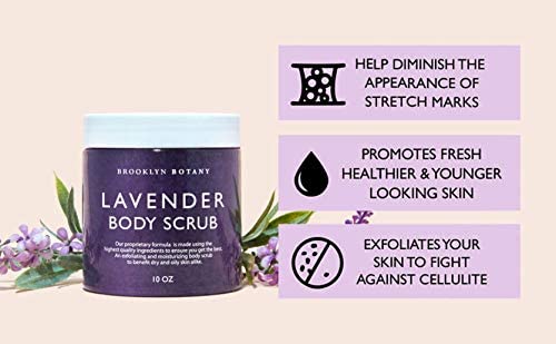 Brooklyn Botany Lavender Oil Body Scrub and Face Scrub – Moisturizing and Exfoliating Body Scrub