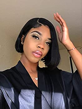 Short Straight Bob Lace Front Wigs Human Hair With Baby Hair 13x4 Brazilian Straight Virgin Human Hair Lace Front Wigs for Black Women Pre Plucked 150% Density