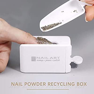 Nail Art Dip Powder Recycling Tray Container Dipping Powder Case Nail Line Mol