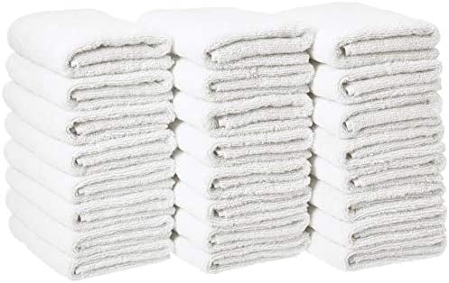 Basics Cotton Hand Towels, Gray - Pack of 24
