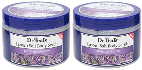 Dr Teals Exfoliate & Renew Lavender Epsom Salt Body Scrub 16 oz (Pack of 2)