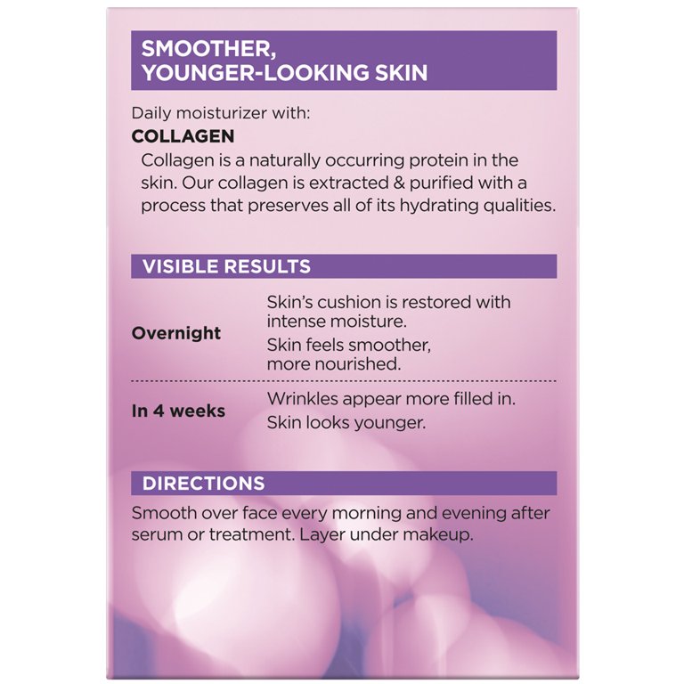 L'Oreal Paris Moisture Filler Facial Day Night Cream, lightweight Collagen, 1.7 oz.