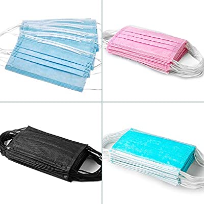 TCP Global Salon World Safety - Face Masks 10 Boxes (500 Masks) Breathable Disposable Protective PPE with Nose Clip and Ear Loops