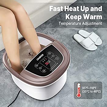 RENPHO Foot Spa Bath Massager, Motorized Massage, Fast Heating, and Powerful Bubble Jets, Automatic Shiatsu Massaging Rollers, Pedicure for Tired Feet, Relieve Feet Muscle Pain