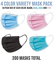 TCP Global Salon World Safety - Face Masks 10 Boxes (500 Masks) Breathable Disposable Protective PPE with Nose Clip and Ear Loops