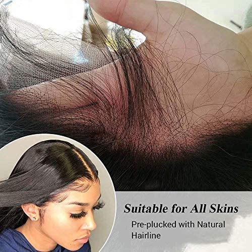13x4 Lace Front Wigs Human Hair Straight HD Lace Frontal Wigs Human Hair Pre Plucked with Baby Hair Bleached Knots 150% Density Brazilian Virgin Human Hair Wigs for Black Women Natural