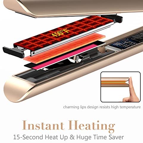 Professional Hair Straightener, Flat Iron for Hair Styling: 2 in 1 Tourmaline Ceramic Flat Iron