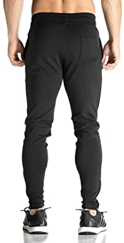 Mens Zip Joggers Pants - Casual Gym Workout Track Pants Comfortable Slim Fit Tapered Sweatpants with Pockets