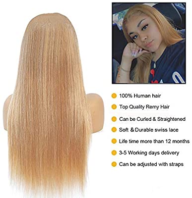 Muokass 4x4 Lace Front Wigs Straight Hair Brazilian Virgin Human Hair Lace Closure Wigs For Black Women 150% Density Pre Plucked With Elastic Bands Natural Color (18-28 inch, straight wig)