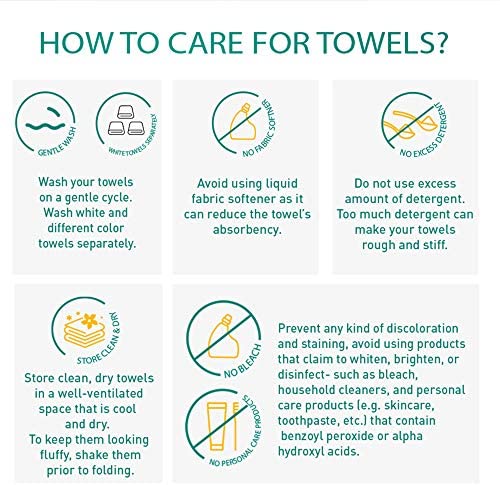 TRIDENT Soft and Plush, 100% Cotton, Highly Absorbent, Bathroom Towels, Super Soft, 6 Piece Towel Set (2 Bath Towels, 2 Hand Towels, 2 Washcloths), 500 GSM