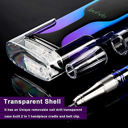 Professional Cordless Nail Drill Machine, Lavinda Rechargeable 35,000RPM Skyspace E File, Portable Electrical Nail File for Acrylic Nails with Upgrade Carbide Tungsten Drill Bits Protective Case