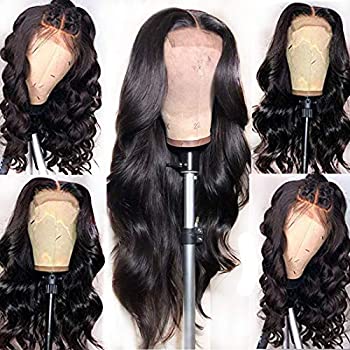 Lace Front Wigs Human Hair for Black Women Pre Plucked Hairline with Baby Hair 150% Density Brazilian Body Wave Wigs Natural Color
