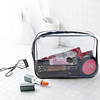 5 Packs Clear Cosmetics Make-up Bag Waterproof Makeup Zipper Bag Vinyl Plastic