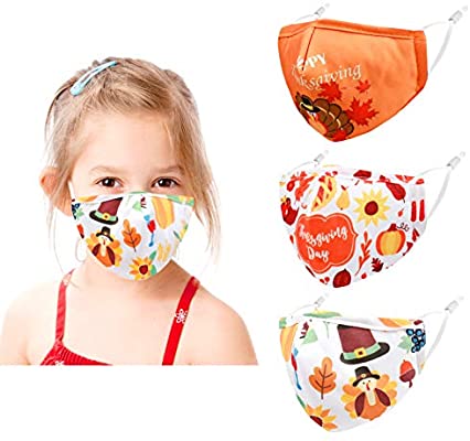 Alldriey Kids Reusable Breathable Washable Face Mask with Adjustable Ear Loops for Girl Boy Children Gift