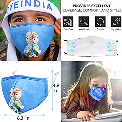 Alldriey Kids Reusable Breathable Washable Face Mask with Adjustable Ear Loops for Girl Boy Children Gift