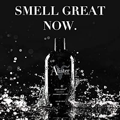Alister For Men Body Wash Cleanser + Moisturizing Pheroboost Infused with Eucalyptus, Lavender + Mint - Vegan, Sulfate-Free, Cruelty-Free, Paraben-Free - 16 oz