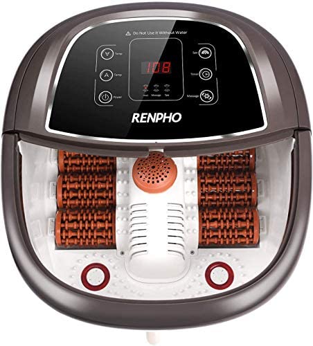 RENPHO Foot Spa Bath Massager, Motorized Massage, Fast Heating, and Powerful Bubble Jets, Automatic Shiatsu Massaging Rollers, Pedicure for Tired Feet, Relieve Feet Muscle Pain