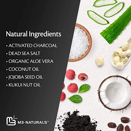 M3 Naturals Activated Charcoal Body Scrub Infused with Collagen and Stem Cell