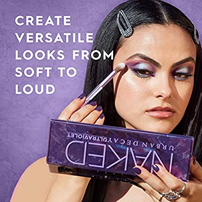 Urban Decay Naked Ultraviolet Eyeshadow Palette, 12 Vivid Neutral Shades with Purple Pop - Ultra-Blendable, Rich Colors with Velvety Texture - Set Includes Mirror & Double-Ended Makeup Brush