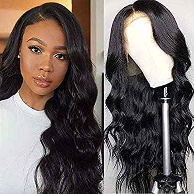 Ucrown Hair Lace Front Wigs Brazilian Body Wave Human Hair Wigs For Black Women (16-30 inch) 150% Density Pre Plucked with Baby Hair Natural Black