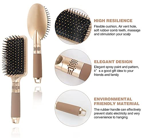 Mens Paddle Hair Brush Comb Set for Women and Men 6 Pcs Wet Hair Brushes for long Hair No Tangle Hair Brush for Curly or Straight Hair