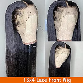 ISEE Hair Brazilian Virgin Lace Front Wigs Human Hair Straight Glueless Wig with Natural Hairline for Black Women (20 Inches, Lace Front Wig)
