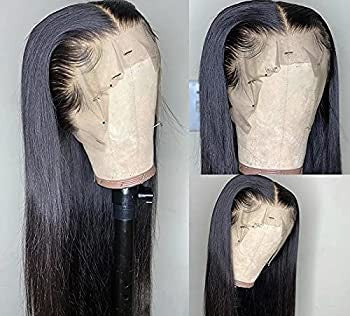 ISEE Hair Brazilian Virgin Lace Front Wigs Human Hair Straight Glueless Wig with Natural Hairline for Black Women (20 Inches, Lace Front Wig)