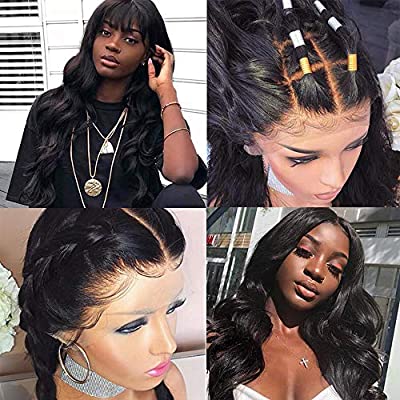 Ucrown Hair Lace Front Wigs Brazilian Body Wave Human Hair Wigs For Black Women (16-30 inch) 150% Density Pre Plucked with Baby Hair Natural Black