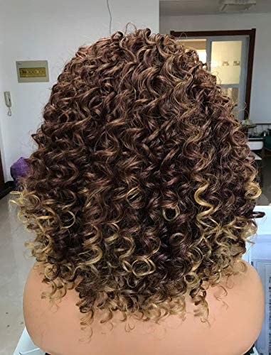 PRETTIEST Afro Curly Wigs Ombre Grey Wig with Bangs for Black Women Natural Looking for Daily Wear