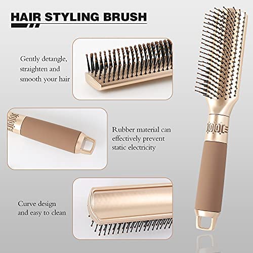 Mens Paddle Hair Brush Comb Set for Women and Men 6 Pcs Wet Hair Brushes for long Hair No Tangle Hair Brush for Curly or Straight Hair