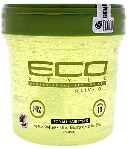 ECOCO Styler Professional Styling Gel, Olive Oil, Max Hold 10, 16 Oz, Large