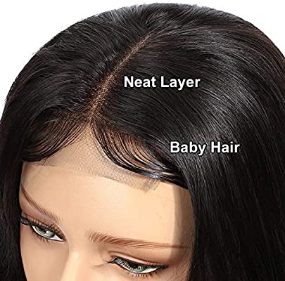 Muokass 4x4 Lace Front Wigs Straight Hair Brazilian Virgin Human Hair Lace Closure Wigs For Black Women 150% Density Pre Plucked With Elastic Bands Natural Color (18-28 inch, straight wig)