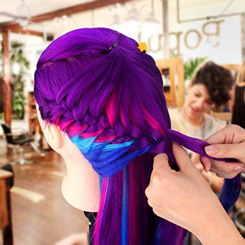 Mannequin Head with Hair, MYSWEETY 28" Mannequin Head Hair Styling Training Head Manikin Cosmetology Doll Head Synthetic Fiber Hair with Table Clamp & Braiding Kit