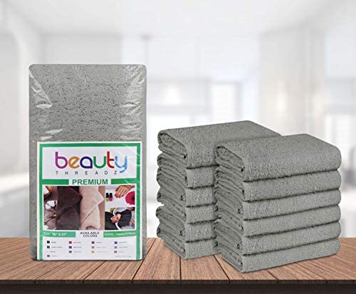Beauty Threadz Salon Towels, 16 x 27 Inches Highly Absorbent Towels for Hand, Gym, Beauty, Hair, Spa, and Home Hair Care