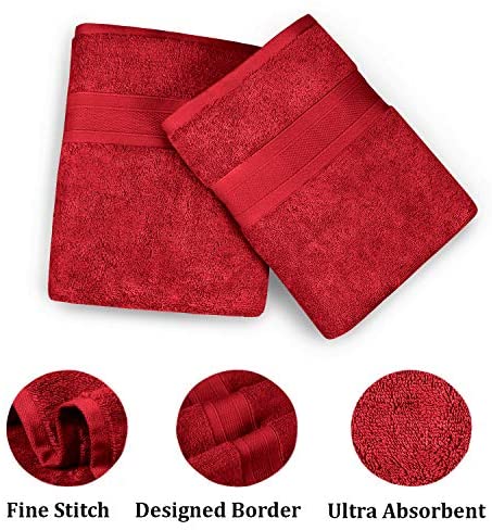 TRIDENT Soft and Plush, 100% Cotton, Highly Absorbent, Bathroom Towels, Super Soft, 6 Piece Towel Set (2 Bath Towels, 2 Hand Towels, 2 Washcloths), 500 GSM