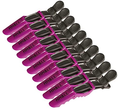 Hair Clips for Women by HH&LL – Wide Teeth & Double-Hinged Design – Alligator Styling Sectioning Clips of Professional Hair Salon Quality - 10Pack