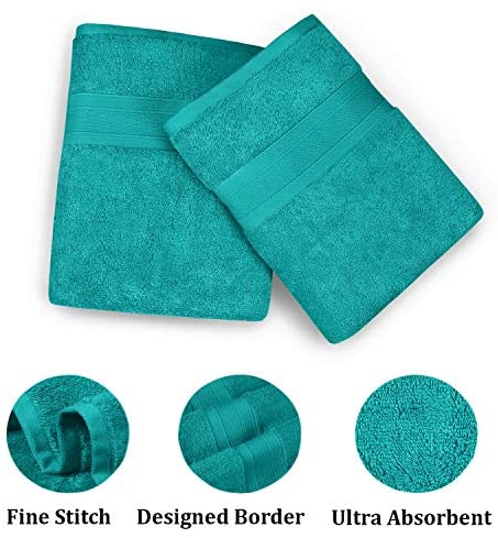 TRIDENT Soft and Plush, 100% Cotton, Highly Absorbent, Bathroom Towels, Super Soft, 6 Piece Towel Set (2 Bath Towels, 2 Hand Towels, 2 Washcloths), 500 GSM