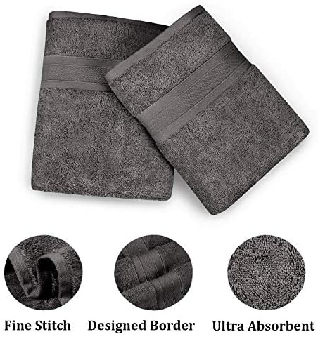 TRIDENT Soft and Plush, 100% Cotton, Highly Absorbent, Bathroom Towels, Super Soft, 6 Piece Towel Set (2 Bath Towels, 2 Hand Towels, 2 Washcloths), 500 GSM